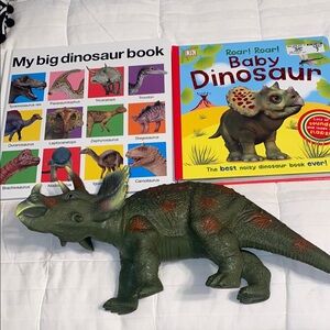 Children’s dinosaur books w/dino toy